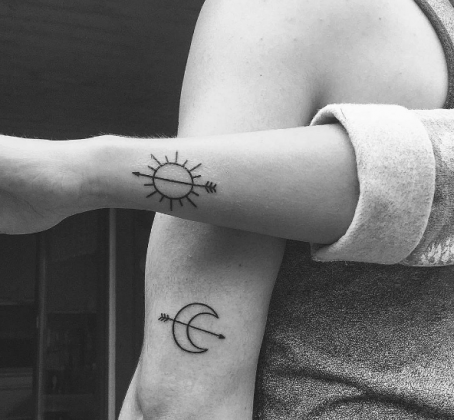 Tatuaggio sole e luna - Foto: Pinterest.it