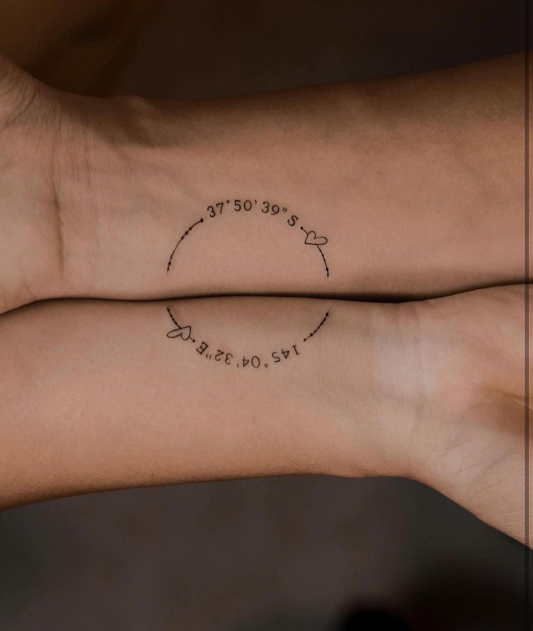 Tatuaggio di coppia coordinate