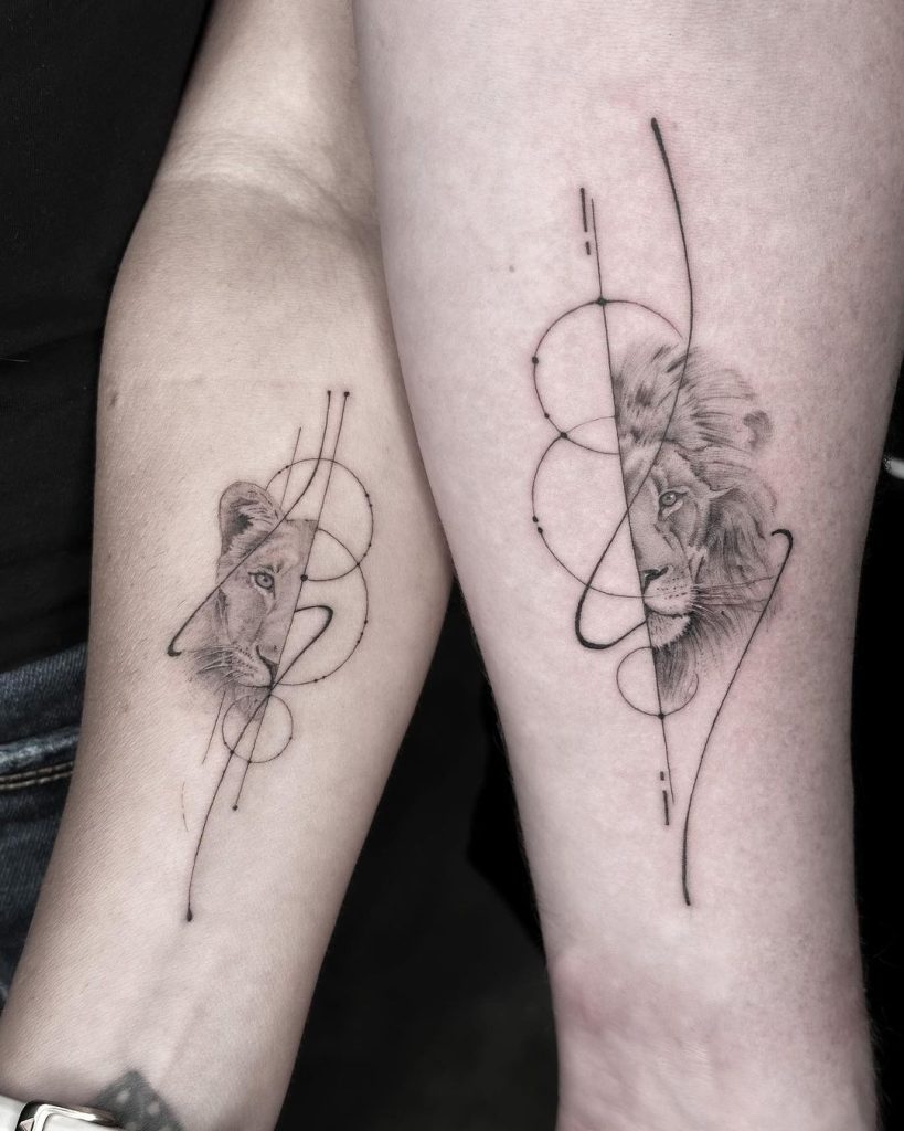 Tatuaggio leone leonessa
