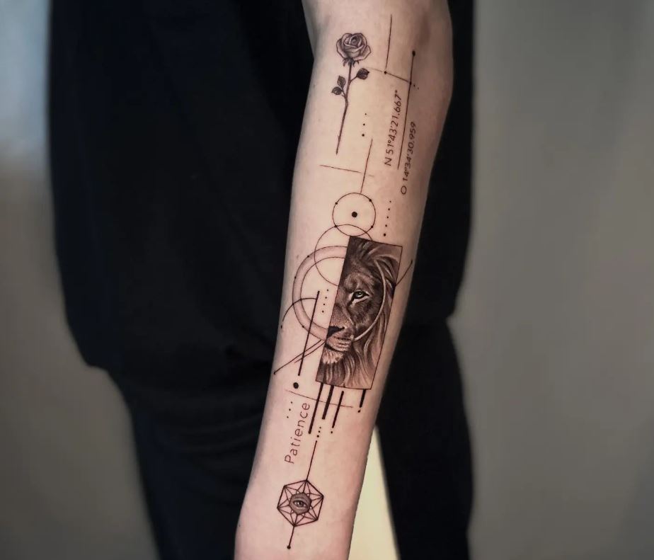 Tatuaggio decorativo leone