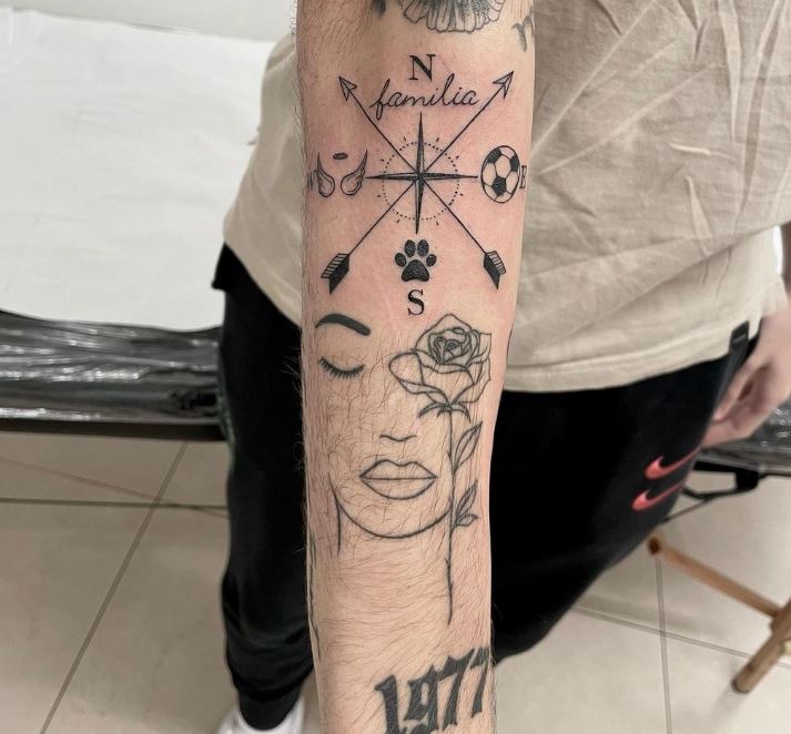 Vari tatuaggi sull'avambraccio