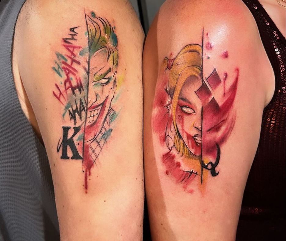Joker ed Harley Quinn tatuaggio