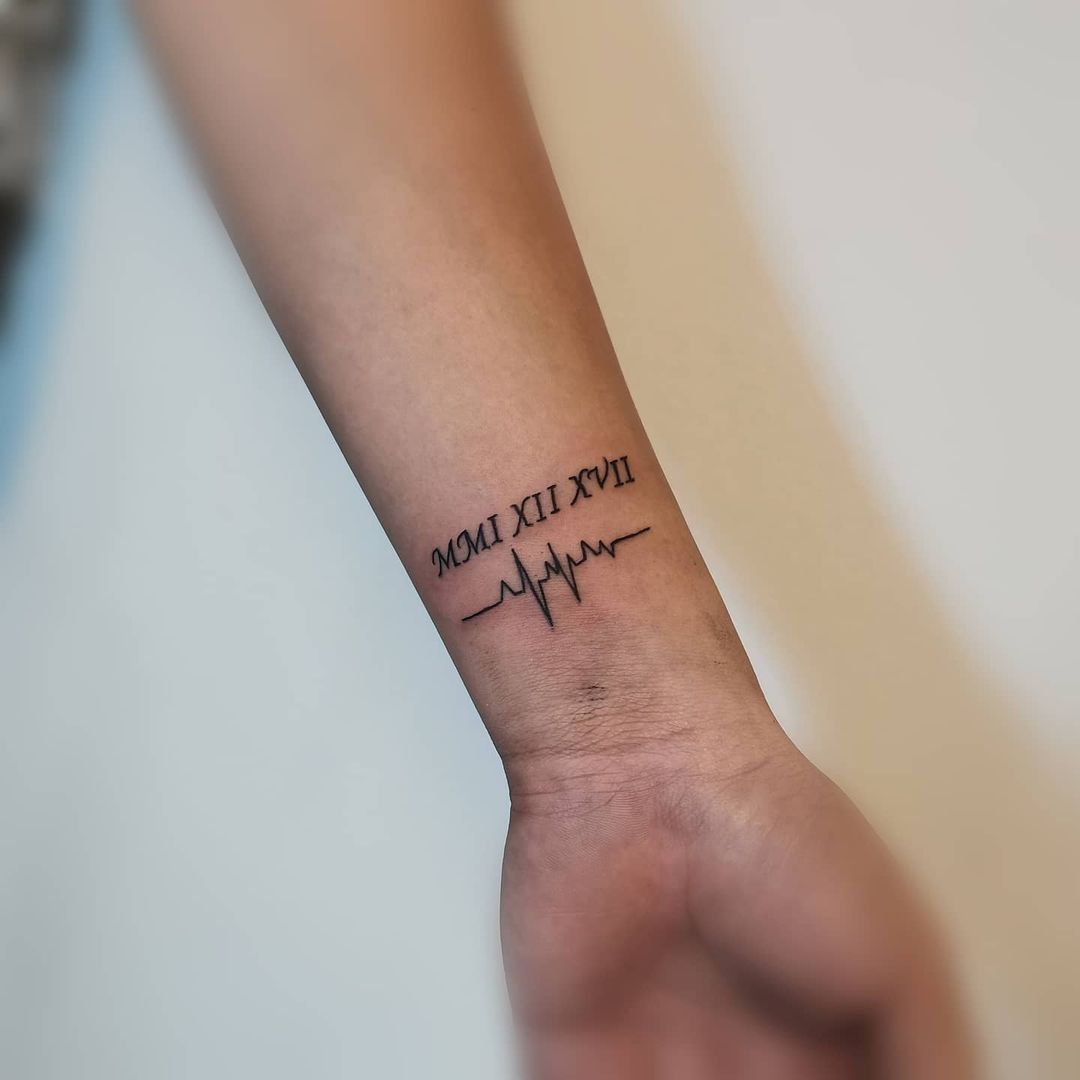 Numeri romani tatuaggio particolare