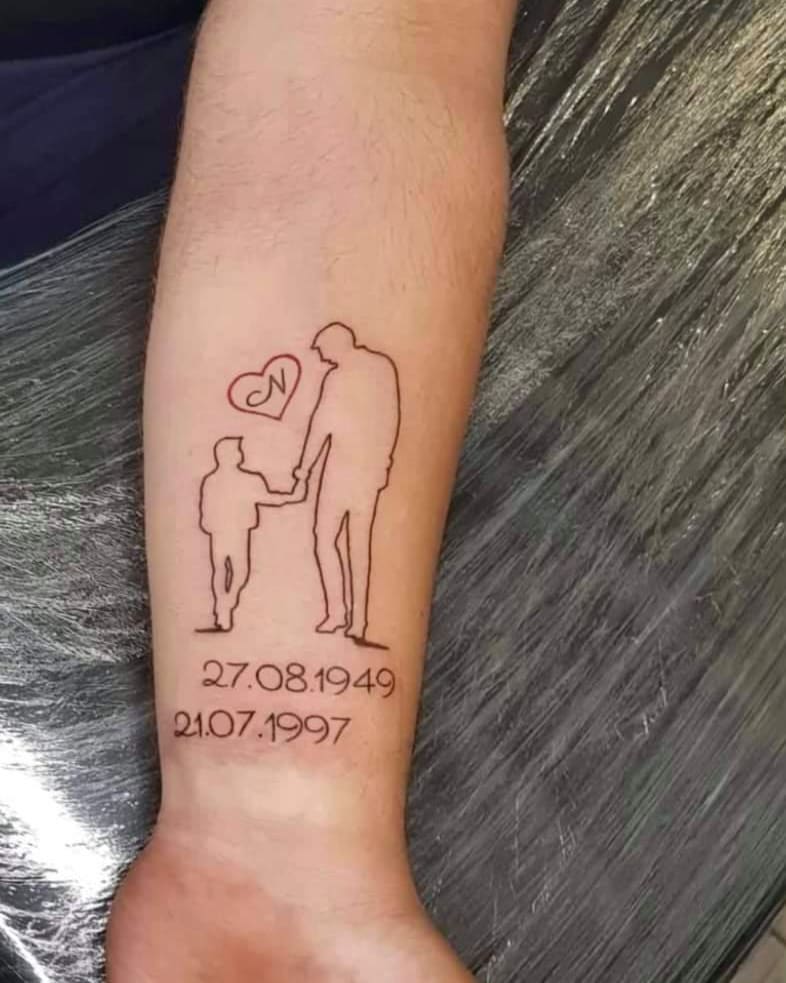 Padre e figlia tatuaggio