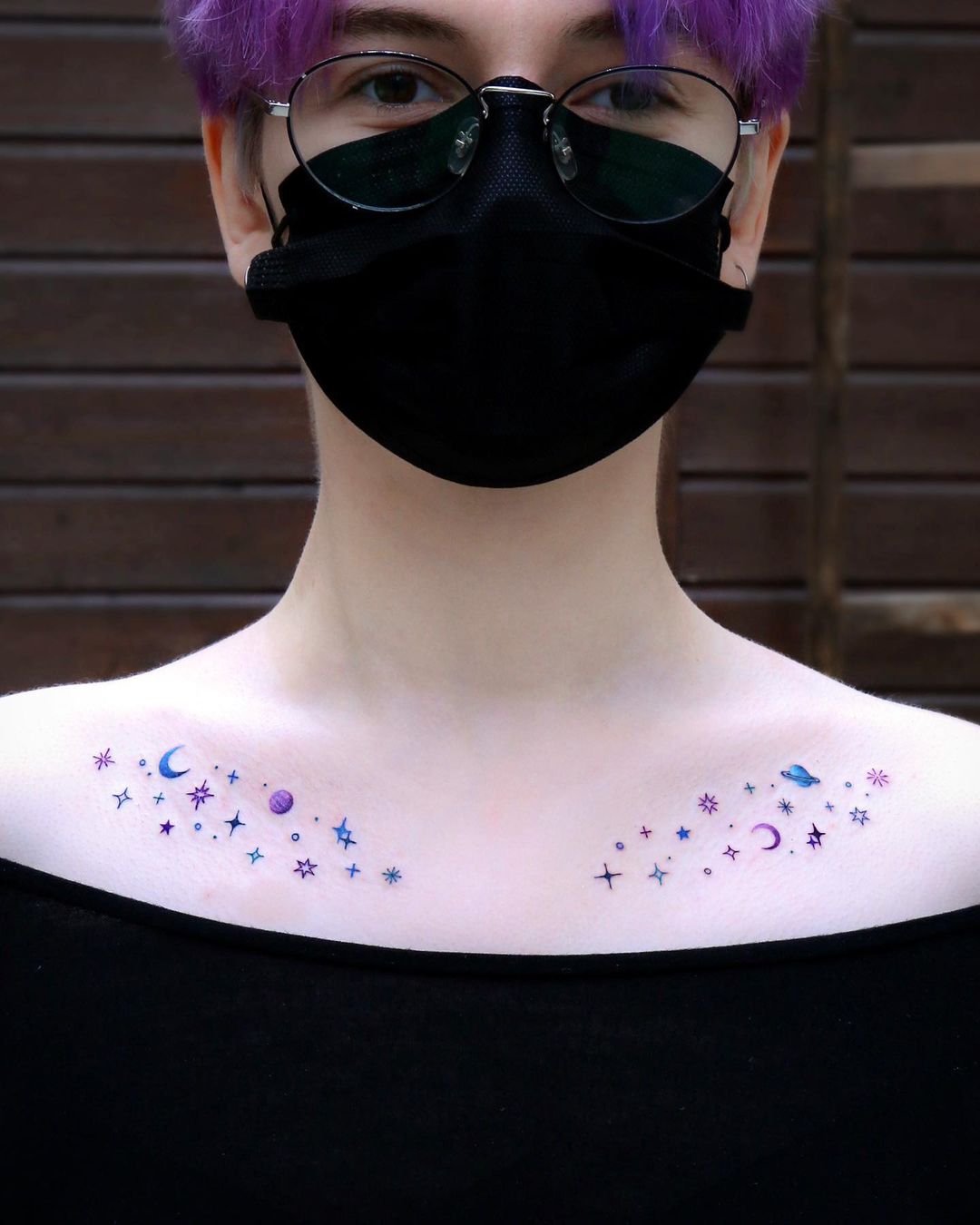 Stelle luna e pianeti tattoo