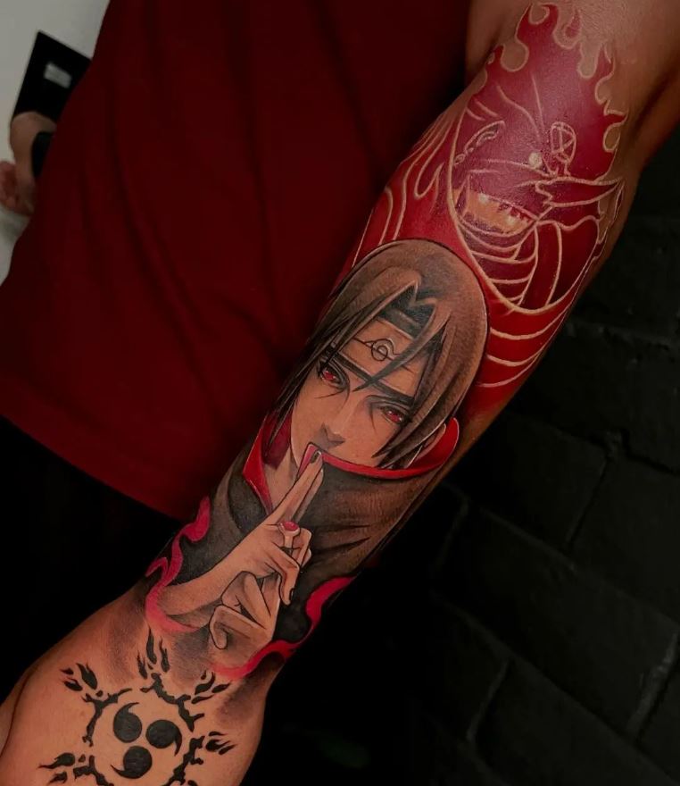 Tatuaggio Itachi sul braccio