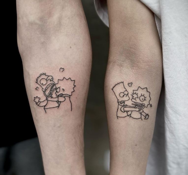 Tatuaggio fratelli bart e lisa