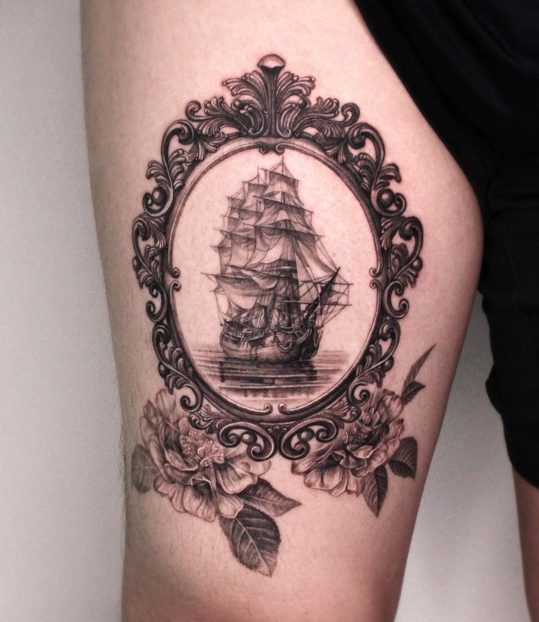 Veliero tatuaggio particolare